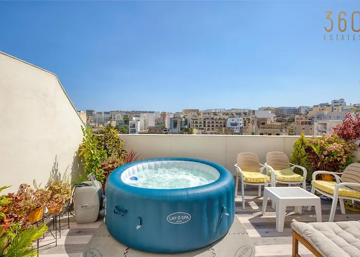 Apartamento Sunsoaked Msida Penthouses With Hot Tub, Wifi & Ac By 360 Estates Santa Vennera
